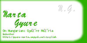 marta gyure business card